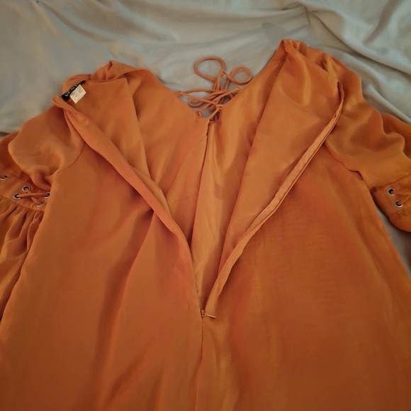 VENUS Women's Boho Orange Dress with Bell Sleeves - Picture 10 of 10